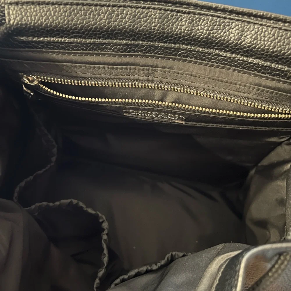 Freshly Picked Black Pebbled Leather Backpack